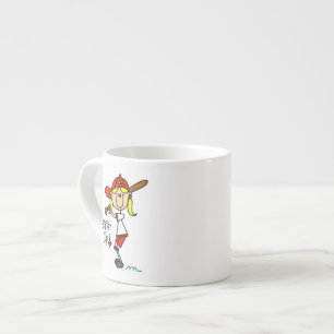 Batter Up Girls honkbal T-shirts en cadeaus Espresso Kop