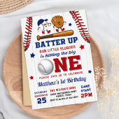  Batter Up Honkbal 1e verjaardag Uitnodiging