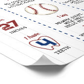 Batter up honkbal eerste verjaardag mijlpaal Poste Poster (Hoek)