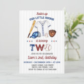 Batter up honkbal jongen verjaardag uitnodiging (Staand voorkant)