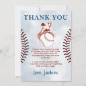 Batter Up Honkbal Jongens Verjaardag Bedankt Card Kaart (Voorkant)