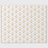 Batter up honkbal sport patroon cadeaupapier (Vlak)