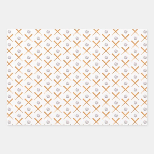 Batter up honkbal sport patroon inpakpapier vel (Voorkant 3)