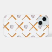 Batter up honkbal sport patroon iPhone 15 case (Achterkant horizontaal)