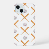 Batter up honkbal sport patroon iPhone 15 case (Achterkant)