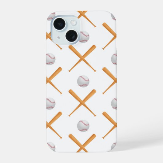 Batter up honkbal sport patroon iPhone 15 case (Achterkant)