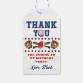 Batter Up Honkbal Verjaardag Bedankt Cadeaulabel (Achterkant)