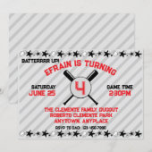 Batter up honkbal verjaardagsfeestje kaart (Voorkant / Achterkant)