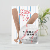 Batter up honkbal verjaardagsfeestje kaart (Staand voorkant)