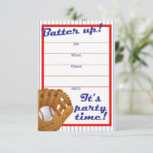 Batter up honkbalpartij uitnodigen kaart (Staand voorkant)
