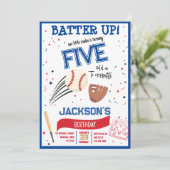 Batter Up Kleine Rookie Schattige Honkbal Verjaard Kaart (Staand voorkant)