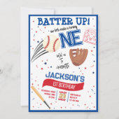 Batter Up Little Rookie Schattige Honkbal 1e Verja Kaart (Voorkant)