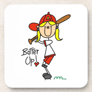 Batter Up Meisjes honkbal T-shirts en cadeaus Bier Onderzetter