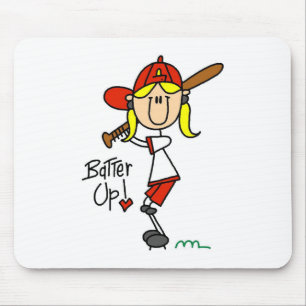 Batter Up Meisjes honkbal T-shirts en cadeaus Muismat