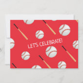 Batter Up Red Rookie Baseball Foto 1e verjaardag Kaart (Achterkant)