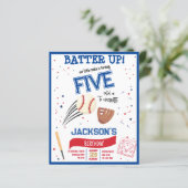 Batter Up Rookie Honkbal Budget Verjaardag Uitnodi (Staand voorkant)