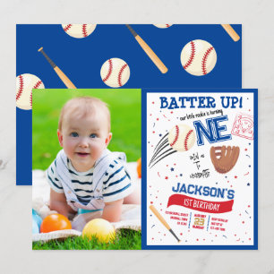 Batter Up Rookie Schattigee Honkbal Foto 1e verjaa Kaart