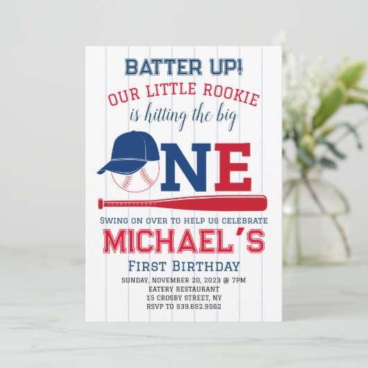 Batter up Rookie van het Jaar Honkbal Kaart (Staand voorkant)