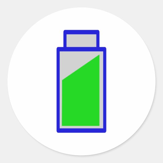 Batteriestatus battery accu status ronde sticker (Voorkant)