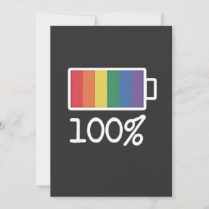 Batterij 100% Gay Funny LGBT Pride Maand Gelijkhei Feestdagenkaart