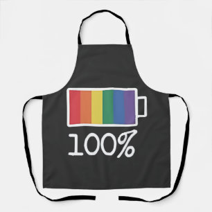 Batterij 100% Gay Funny LGBT Pride Maand Gelijkhei Schort