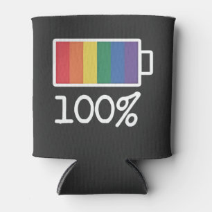 Batterij 100% Gay Grappig LGBT Pride Maand Gelijkh Blikjeskoeler