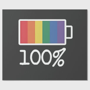 Batterij 100% Gay Grappig LGBT Pride Maand Gelijkh Cadeaupapier
