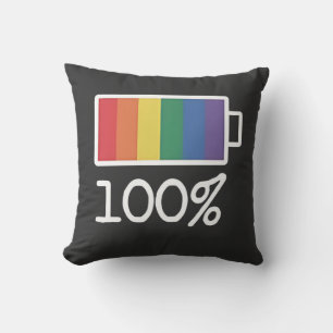 Batterij 100% Gay Grappig LGBT Pride Maand Gelijkh Kussen