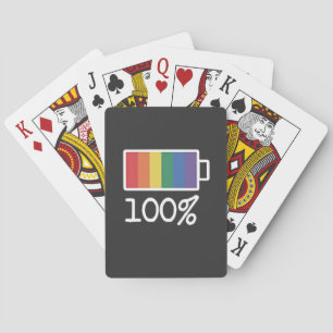 Batterij 100% Gay Grappig LGBT Pride Maand Gelijkh Pokerkaarten
