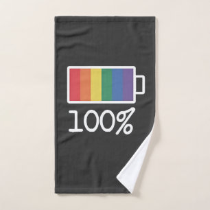 Batterij 100% Gay Grappige LGBT Pride Maand Gelijk Handdoek