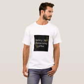 Batterij 1% - Neem koffie mee T-shirt (Voorkant volledig)