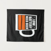 Batterij bijna leeg, bier nodig wandkleed (Voorkant (horizontaal))