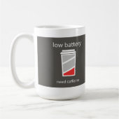 Batterij bijna leeg Heeft cafeïne nodig mok (Links)