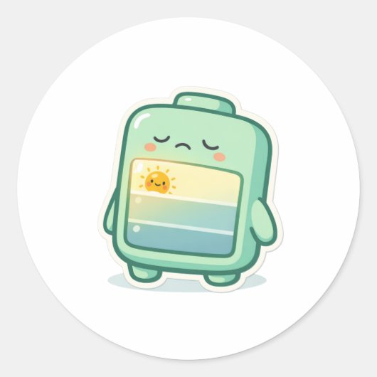 Batterij bijna leeg ronde sticker (Voorkant)