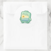 Batterij bijna leeg ronde sticker (Tas)