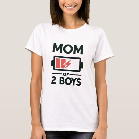 Batterij Drain Mama van Jongens Grappige Moeders L T-shirt (Voorkant)