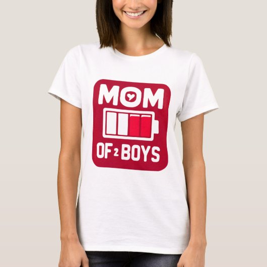 Batterij Drain Mom of Boys Funny Moederdag Life T-shirt (Voorkant)