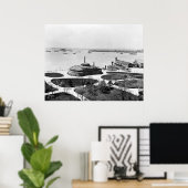 Batterij en oude Castle Garden Poster (Thuiskantoor)