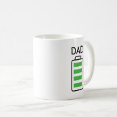 Batterij Full Dad Mok - Cadeau voor papa, opa (Voorkant rechts)