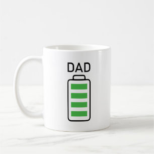 Batterij Full Dad Mok - Cadeau voor papa, opa