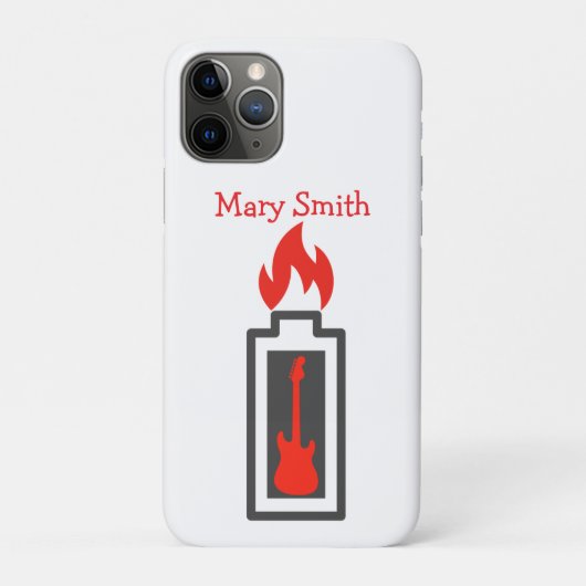 Batterij, gitaar en vlam Case-Mate iPhone case (Achterkant)