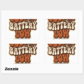 Batterij laag Retro Sticker | Grappige Aesthetisch (Vel)