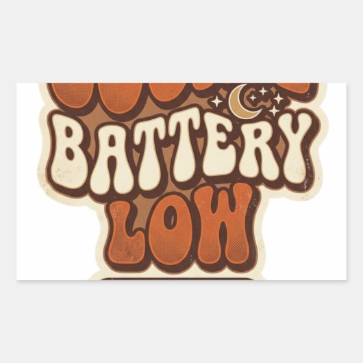 Batterij laag Retro Sticker | Grappige Aesthetisch (Voorkant)