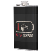 Batterij leeg, koffie nodig – heupfles (Links)
