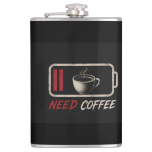 Batterij leeg, koffie nodig – heupfles