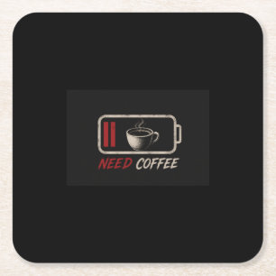 Batterij leeg, koffie nodig – kartonnen onderzetters