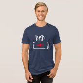 Batterij leeg – Papa Tri-Blend Shirt (Voorkant volledig)