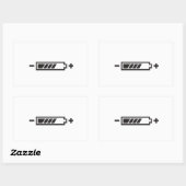 BATTERIJ MET HALVE LADING RECHTHOEKIGE STICKER (Vel)