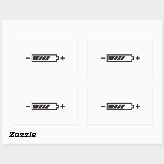 BATTERIJ MET HALVE LADING RECHTHOEKIGE STICKER (Vel)