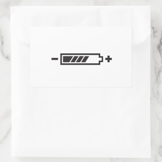 BATTERIJ MET HALVE LADING RECHTHOEKIGE STICKER (Tas)